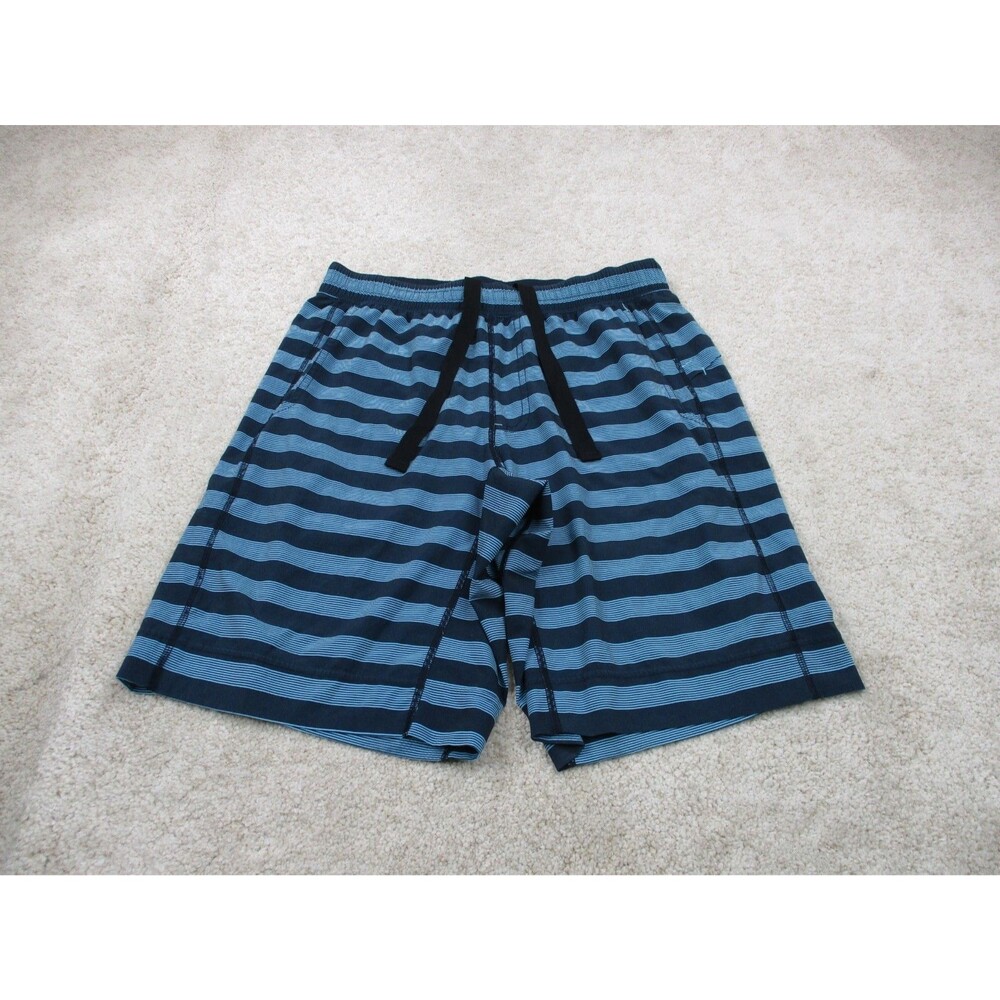 Lululemon Shorts Mens 30 Blue Striped Athletic Drawstring Workout Gym Running